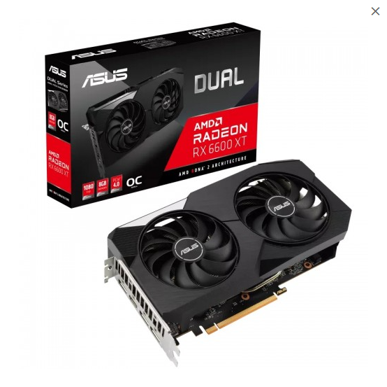 ASUS Dual Radeon RX 6600 XT OC Edition 8GB GDDR6 Graphics Card