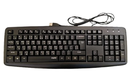 RAPOO NK2600 Spill-resistant Black Wired USB Keyboard