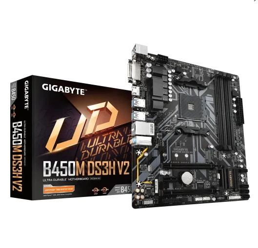 Gigabyte B450M DS3H V2 AMD AM4 Micro ATX Motherboard